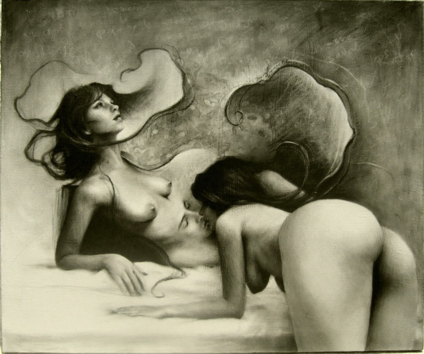 2012-los amantes-grafito tela-60x50