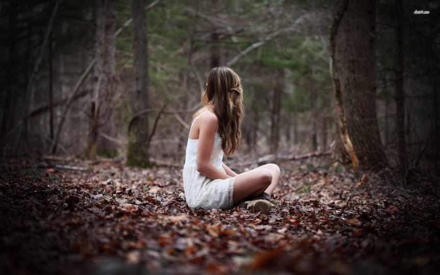 19173-lonely-girl-in-the-woods-1920x1200-photography-wallpaper